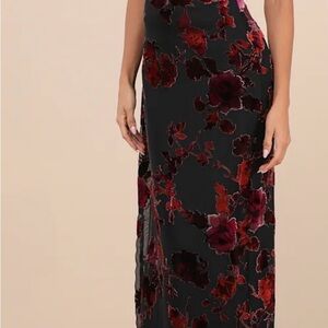 Lulu's Black and Red Floral Maxi Dress